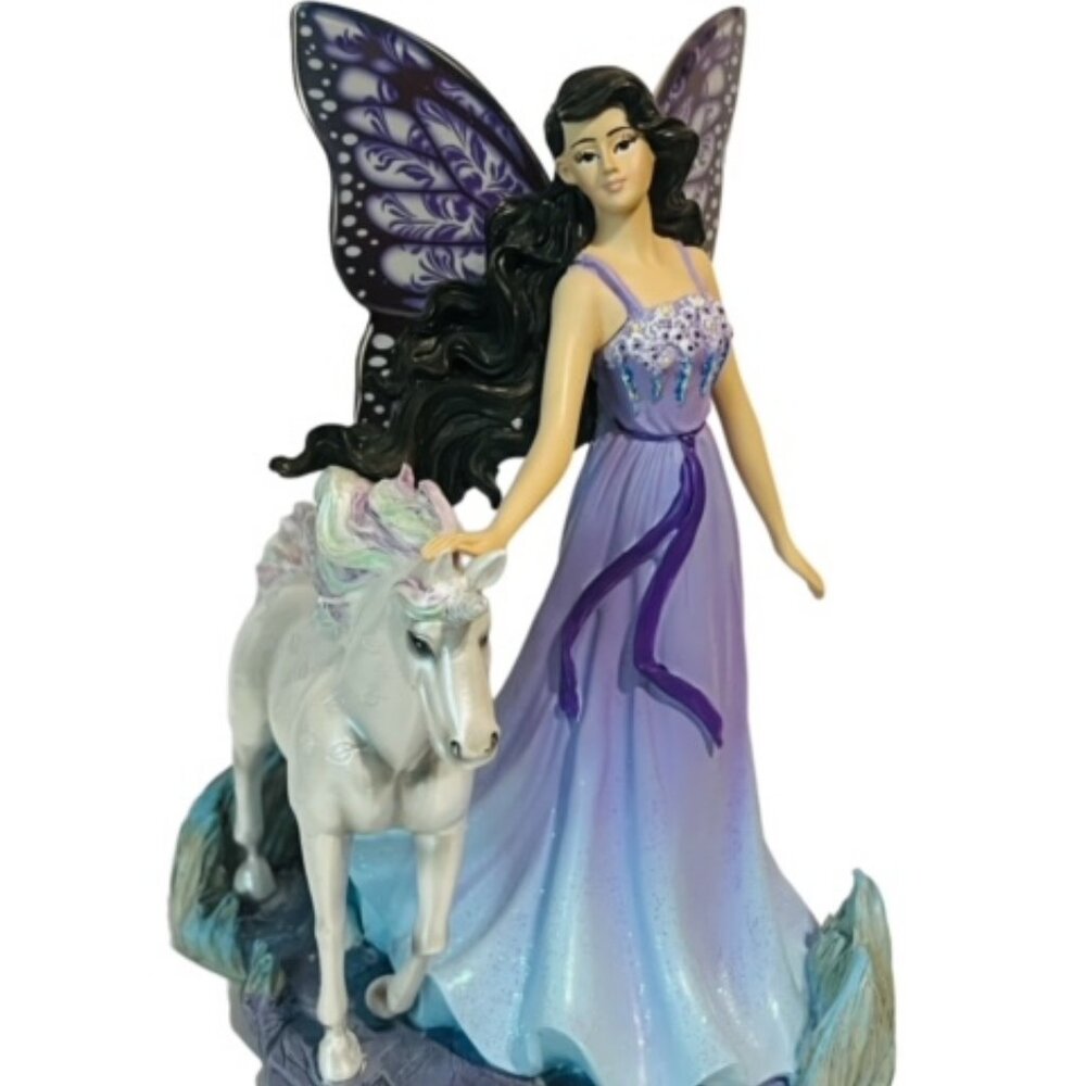 Unicorn Figurine Pegasus Hamilton Mystic Wings Enchantment Curious Fairy Purple